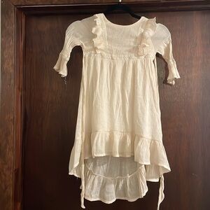 Lele for Kids Ivory Cream Hi-Lo Super Soft Cotton Dress Little Girls Size 5/6